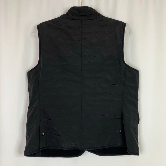 Talbots | Black Quilted Vest Snap Polyester Womens Large - Picture 8 of 8
